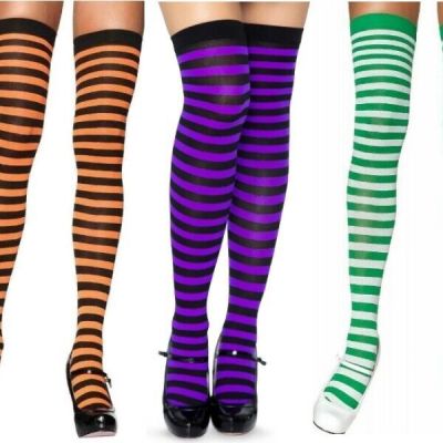 Thigh High Striped Stockings Adult Womens Leg Avenue 6005