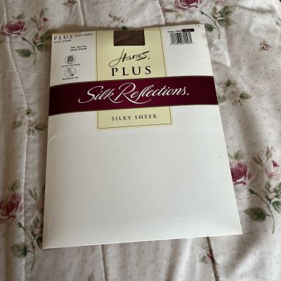 Hanes Plus Silk Reflections Silky Sheer Barely There , Two Plus, Brown