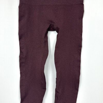 Lululemon Ebb To Street Leggings Size 8/10 Burgundy Ankle Pants Seamless Workout