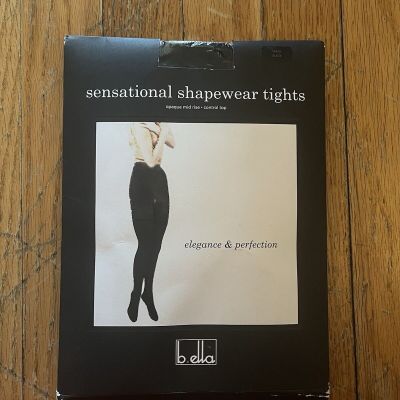 897M b.ella Black Sensational Shapewear Tights Opaque Midrise large Control Top