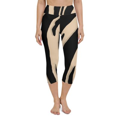 Zebra Yoga Capri Leggings | Printed Leggings | Workout Leggings