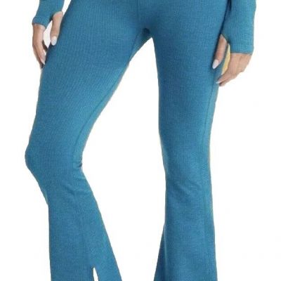 Joy Lab Blue Lagoon Ribbed Flexible Knit Flared Leg Leggings Sz XXL NWT $34