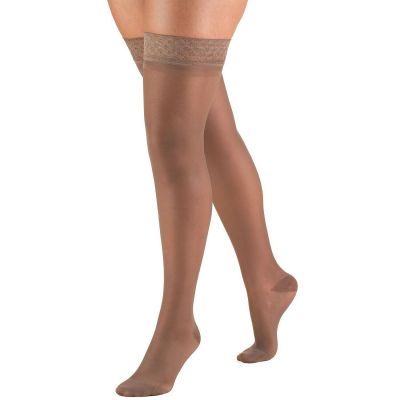 Truform Women's Stockings Thigh High Sheer: 15-20 mmHg S TAUPE (1774TP-S)