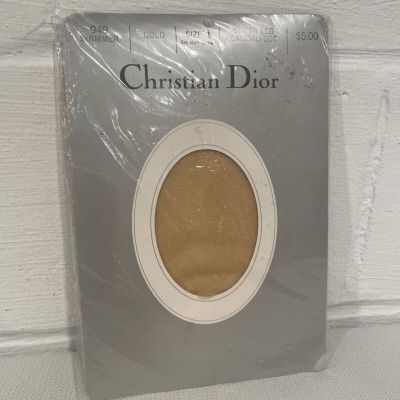 Christian Dior gold shimmer pantyhose size 1 New Sheer Leg Sandalfoot