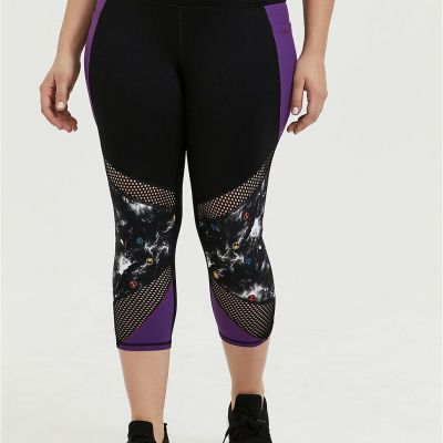 Torrid Marvel Avengers Leggings Crop Black Purple Galaxy Print NWT New 2X