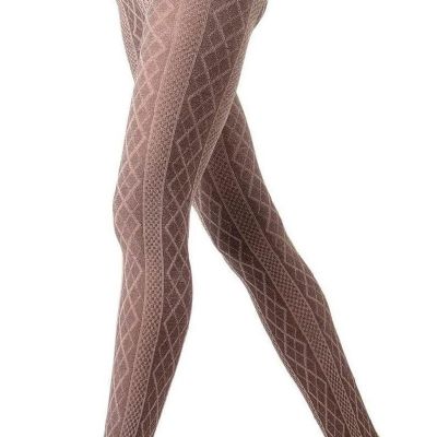 Memoi Juneau Diamonds Cotton Tights for Women, Cozy Sweater Tights, Warm and Ele