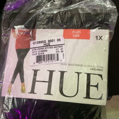 Hue Plus Size Leggings Black 1x