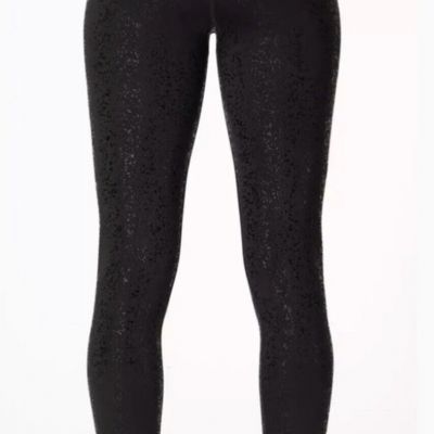 SWEATY BETTY 7/8 length Leggings - black Terrazzo Foil Print sz s