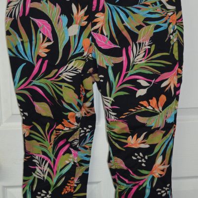 Terra & Sky Capri Leggings Pants Size 0X 14W Womens Floral Sueded