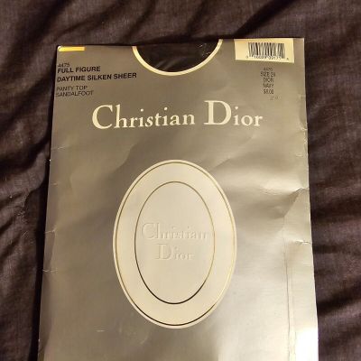 Christian Dior Full Figure Size 2X Navy Silken Sheer panty Hose Vintage New Nip