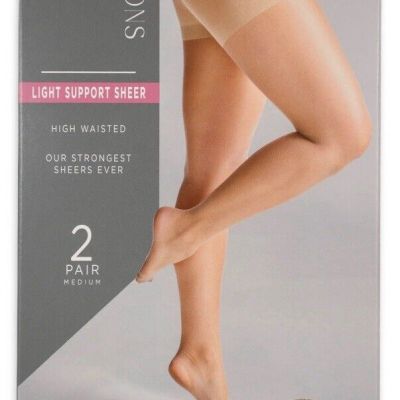 Silk Impressions Pantyhose Light Support Sheer 4 All day 2-Pack XXL Beige