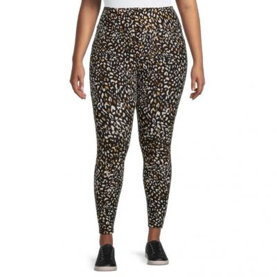 Women’s Terra & Sky Leopard Print Leggings Size 0X (14W) NEW