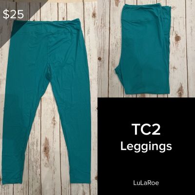 LuLaRoe BRAND NEW Leggings Solid Aqua Teal Rare TC2 Tall & Curvy 2 Sizes 18+