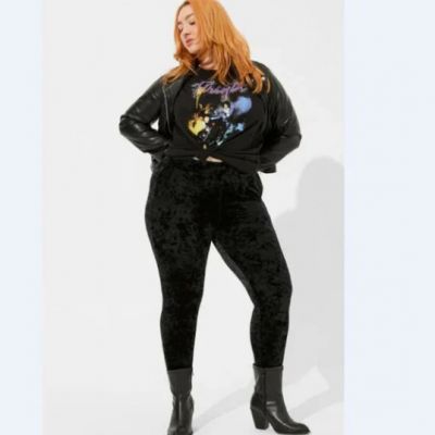 Torrid Full Length? Crushed Velvet Pocket Legging - Black - Medium