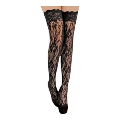 Lace Rose Thigh High Stocking