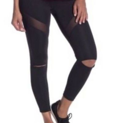 Zella trendy open knee leggings size S distressed workout training