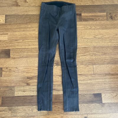 RAG & BONE Genuine Lamb Stretch Leather Leggings Pants Dark Gray Size 4 $995