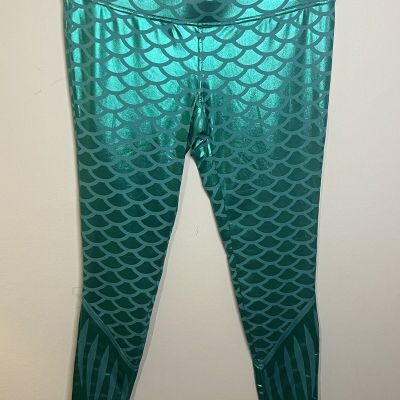 Tipsy Elves Costume Mermaid Shiny Leggings Womens Size Large