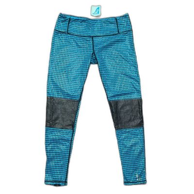 $128 New Body Rock Sport Workout Pants Moto Leggings Turquoise Ankle Zipper SZ M