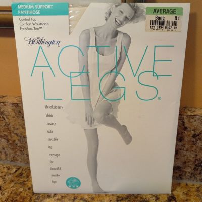 Women's JCPenney Worthington Active Legs Pantyhose Comfort WB Size: Average Bone