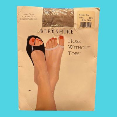 Berkshire Hose Without Toes Ultra Sheer Control Top Pantyhose 5115 Natural Tan