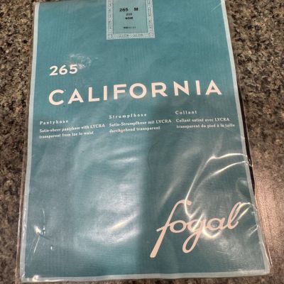 Fogal Women's Pantyhose Size M California 265 Noir 210 Black NWT