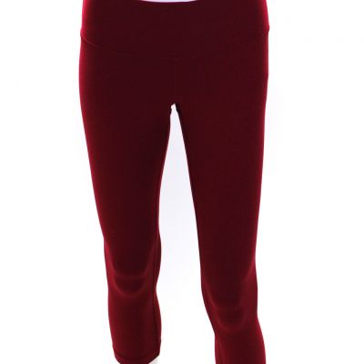 Lululemon Womens High Waist Cropped Capri Leggings Pants Red Size 6