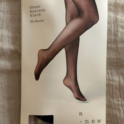 A New Day Womens Black 20 Denier Control-Top Sheer Hosiery Size 1X/2X