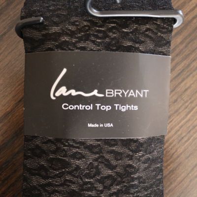 Lane Bryant NWT Control Top Tights Black Pattered Size C/D 1 Pair - USA