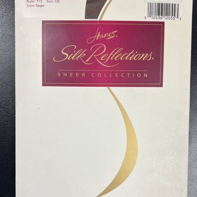 Vtg Hanes Silk Reflections 715  Silky Sheer  Sandalfoot Town Taupe CD