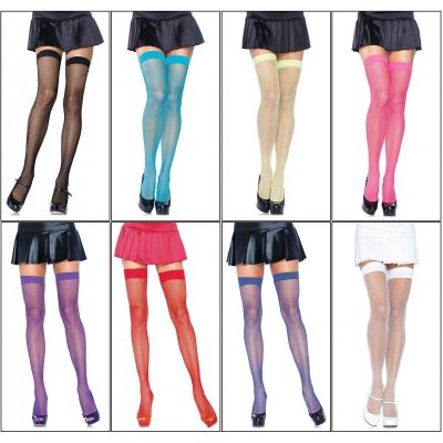 Nylon Fishnet Thigh High Stockings Adult Womens Hosiery