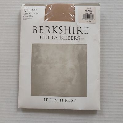 Berkshire Pantyhose Ultra Sheer Queen Size Control Top Sandalfoot Nude Q/Petite