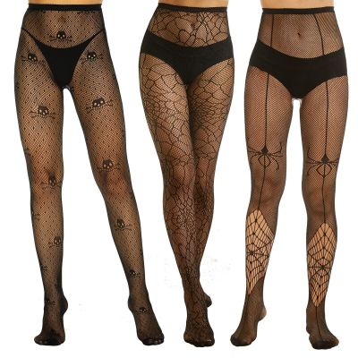 Women Patterned Tights Fishnet Stockings, Black Suspender Pantyhose Sexy Fish...