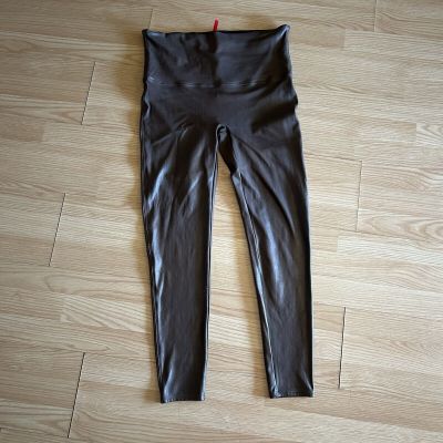 SPANXshape Brown Shine Faux Leather Leggings 2X