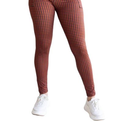 Julia Rose full length leggings with pockets in Autumn Houndstooth