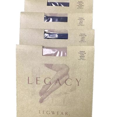 NEW 5 Legacy Legwear Microfiber Control Top Tights Asst Colors - Size C