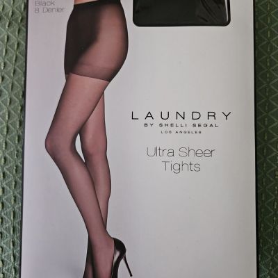 LAUNDRY Shelli Segal Pantyhose Ultra Sheer BLACK  SIZE 3 NWT Factory Sealed