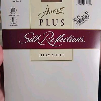 Hanes Silk Reflections Plus Control Top 00P16 Pantyhose  Little Color Three Plus