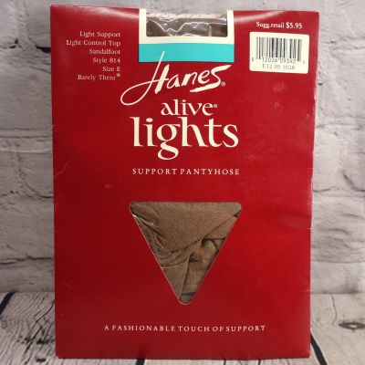 Hanes Alive Lights Size E Light Control Top Vintage 1989 Pantyhose