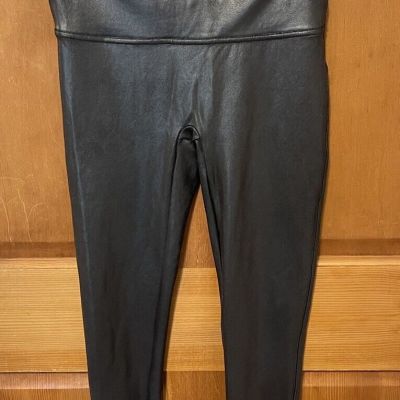 Spanx Faux Leather Black Leggings Women’s Size Large L