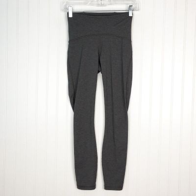 Lululemon Train Times 7/8 Pant Heathered Grey/Black Size 4 Leggings Workout