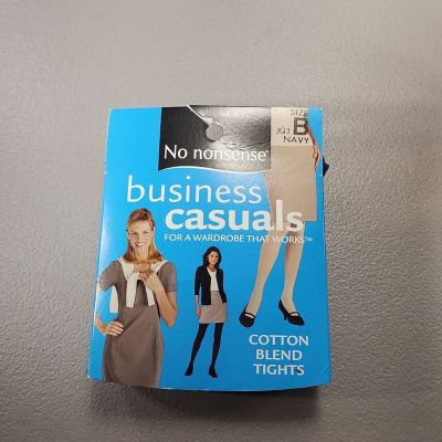 New No Nonsense Regular Cotton Blend Tights Size B Navy JQ3