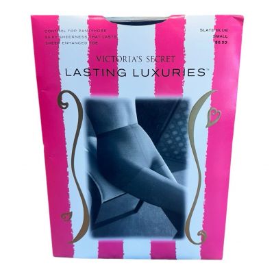 Victoria's Secret LASTING LUXURIES Sheer Control Top slate blue Pantyhose Small