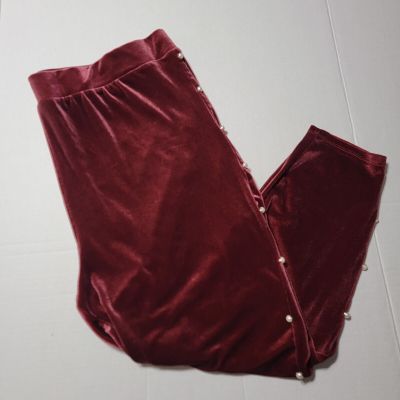 Torrid - Crushed Velvet Legging Size 5 Rhubarb Red