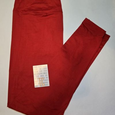 LuLaRoe TC Leggings TRUE RED Solid Color Tall & Curvy (Fits Size 12-18) NWT