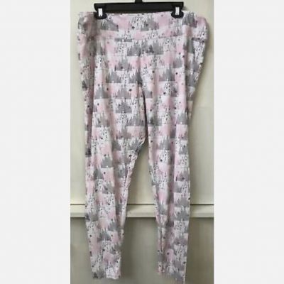 DISNEY PARKS Castle Pink Gray Womens Leggings Pants Size 1X  Never Worn l