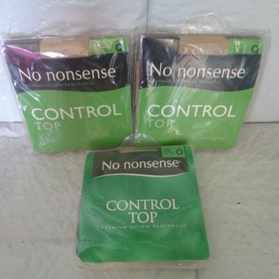 (3) Packs of - No Nonsense - Control Top Pantyhose - Nude - Size Q