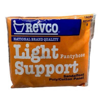 Vintage Revco Size Petite/Medium Pantyhose Taupe Light Support Sandalfoot NIP