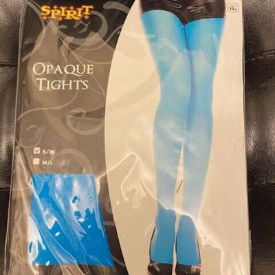 SPIRIT HALLOWEEN LADIES TURQUOISE OPAQUE TIGHTS NWT SIZE S/M