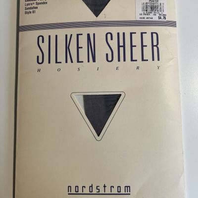 Nordstrom Silken Sheer Hosiery w/Contour Panty, Style 81, Color Pewter, Size B